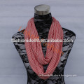 RED AND WHITE INFINITY SCARF 100% POLYESTER, STRIPED